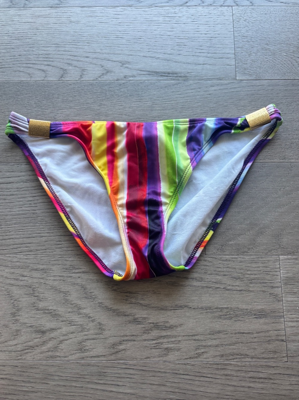 Kenneth Cole Reaction Multicolor Striped Bikini Bottoms